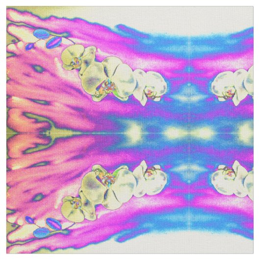 Abstract boho roze oranje blauw paarse orchidee stof (Close Up)