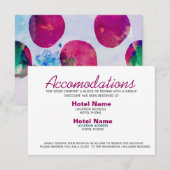 Abstract Boho Roze Waterverf Accommodatiekaart Informatiekaartje (Voorkant / Achterkant)