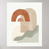 Abstract Boho Sun & Arch Minimalist Geometric Poster (Voorkant)