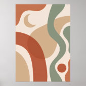Abstract Boho Terracotta & Sage Mid-Century Kunstp Poster (Voorkant)