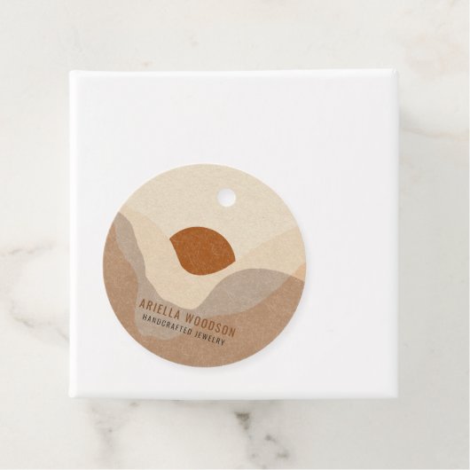 Abstract Boho Terracotta Sand Jewelry Product Hang Bedankjes Labels (In situ)