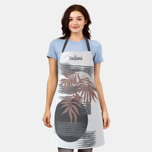 Abstract Boho Tropisch Stijl Gepersonaliseerd Scho Schort (Gedragen)