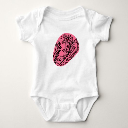 Abstract Boho Verfblob Met Wilde Bloemen Romper (Voorkant)