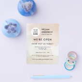 Abstract Boho Watercolor Logo Grand Opening  Flyer (Enkel)