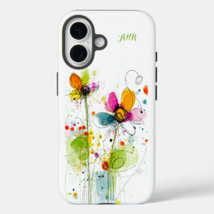 Abstract Boho Waterverf Chic iPhone 16 Hoesje