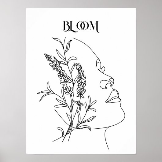 Abstract Boho Woman Illustration Poster (Voorkant)