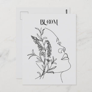 Abstract Boho Woman Illustration Poster Briefkaart