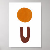 Abstract Boho Yellow And Red Shapes Poster (Voorkant)