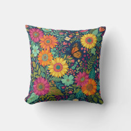 Abstract Boho Zonnebloem Monarch Sierkussen