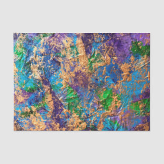 Abstract BohoGold Blue Paars textured Effect Tiss Tissuepapier