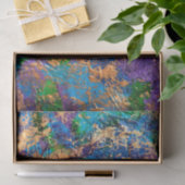 Abstract BohoGold Blue Paars textured Effect Tiss Tissuepapier (Geschenk)