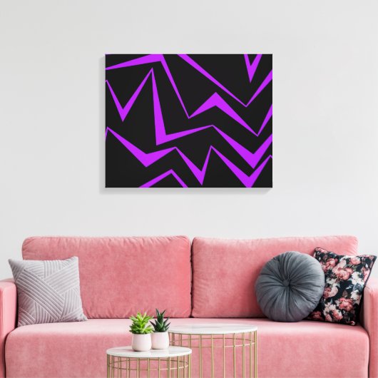 Abstract, bold, vibrant geometric zigzag pattern canvas afdruk (Insitu (Woonkamer))