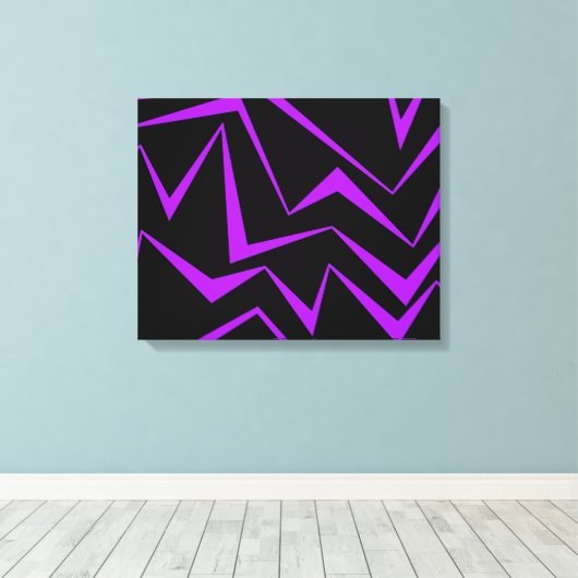 Abstract, bold, vibrant geometric zigzag pattern canvas afdruk (Insitu (Houten vloer))