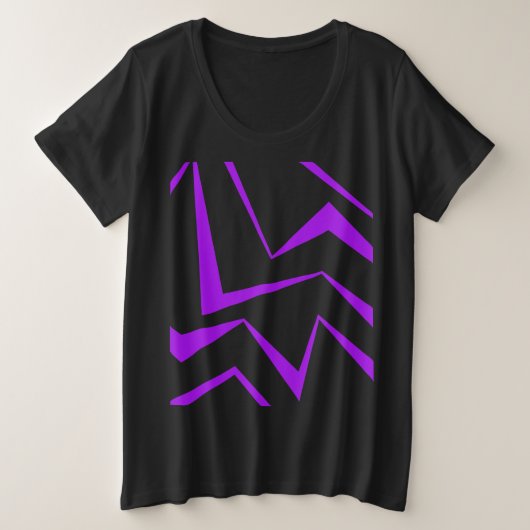 Abstract, bold, vibrant geometric zigzag pattern grote maat t-shirt (Design voorkant)