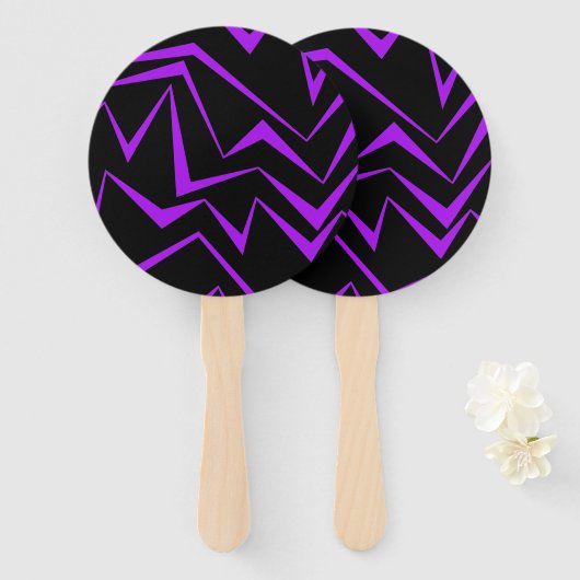 Abstract, bold, vibrant geometric zigzag pattern handwaaier (Voorkant en achterkant)