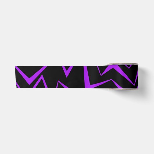 Abstract, bold, vibrant geometric zigzag pattern satijnen lint (Voorkant)