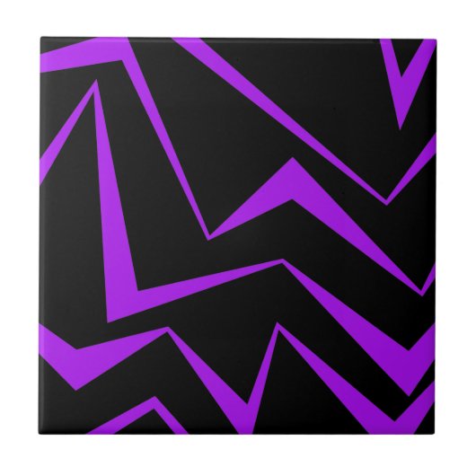 Abstract, bold, vibrant geometric zigzag pattern tegeltje (Voorkant)
