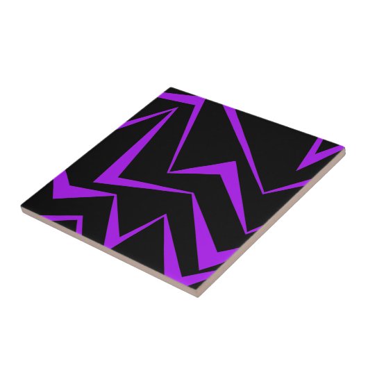 Abstract, bold, vibrant geometric zigzag pattern tegeltje (Zijkant)