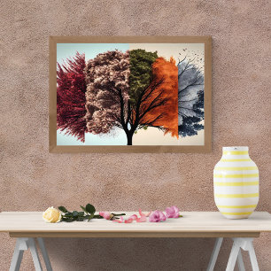 Abstract boomlandschap schilderen foto afdruk
