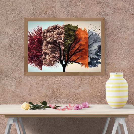 Abstract boomlandschap schilderen foto afdruk