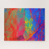 Abstract boomontwerp in rood en blauw legpuzzel (Horizontaal)
