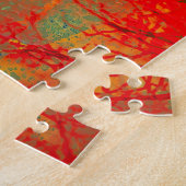 Abstract boomontwerp in rood en blauw legpuzzel (Zijkant)