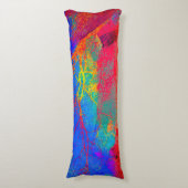 Abstract boomontwerp in rood en blauw lichaamskussen (Voorkant Verticaal)
