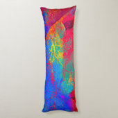 Abstract boomontwerp in rood en blauw lichaamskussen (Achterkant (Verticaal))