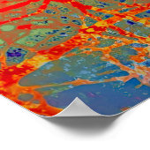 Abstract boomontwerp in rood en blauw poster (Hoek)