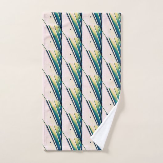 Abstract bootpatroon in blauwe handdoek (Handdoek)