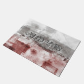 Abstract bordeaux grijs wit familie monogram deurmat (Schuin)