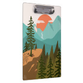 Abstract bos, bergen en zonsopgang klembord (Rechts)