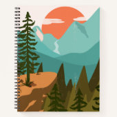 Abstract bos, bergen en zonsopgang notitieboek (Voorkant)
