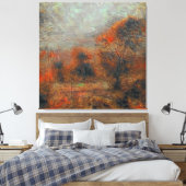 Abstract bos in rood - bruin . canvas afdruk (Insitu (Slaapkamer))