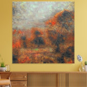 Abstract bos in rood - bruin . canvas afdruk (Insitu (Woonkamer))
