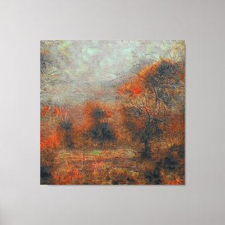 Abstract bos in rood - bruin . canvas afdruk