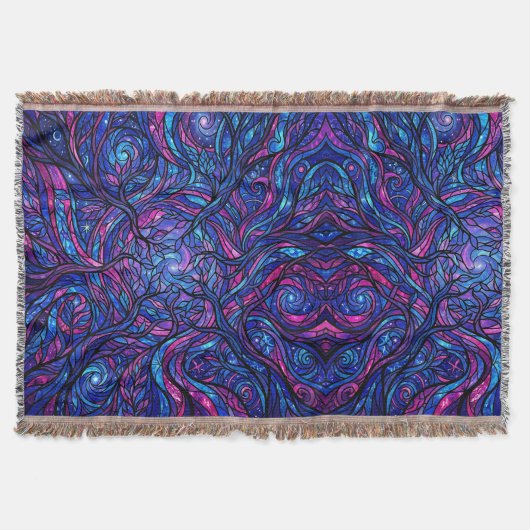 Abstract Bosdak Cosmos Paars Dekens Deken (Voorkant)