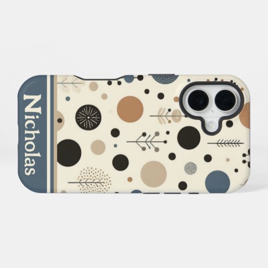 Abstract bosgebied iPhone 16 hoesje (Achterkant horizontaal)