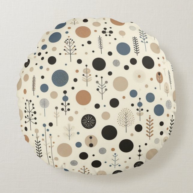 Abstract bosgebied rond kussen (Voorkant)