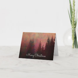 Abstract boslandschap Kunst met prettige kerst Feestdagen Kaart