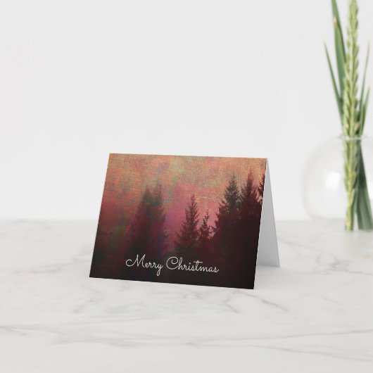 Abstract boslandschap Kunst met prettige kerst Feestdagen Kaart (Voorkant)