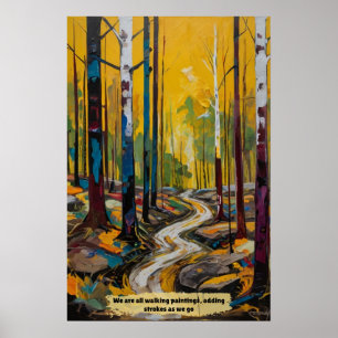 Abstract Boslandschap Poster
