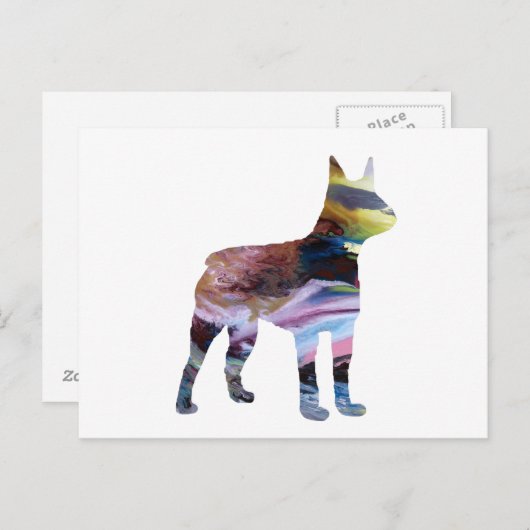 Abstract Boston Terrier Silhouette Briefkaart (Voorkant / Achterkant)