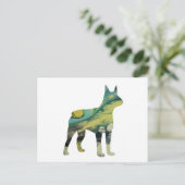 Abstract Boston Terrier Silhouette Briefkaart (Staand voorkant)