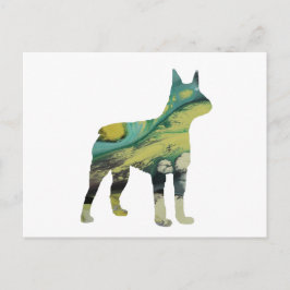 Abstract Boston Terrier Silhouette Briefkaart