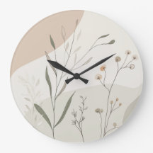Abstract Botanical Clock – Minimal Wildflower N