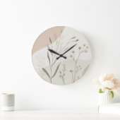 Abstract Botanical Clock – Minimal Wildflower N Grote Klok (Huis)