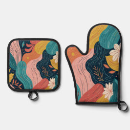 Abstract Botanical Flow -  Ovenwant & Pannenlap Set