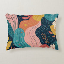 Abstract Botanical Flow Pillow