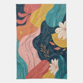 Abstract Botanical Flow Theedoek (Verticaal)